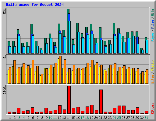 Daily usage for August 2024