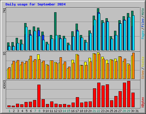 Daily usage for September 2024