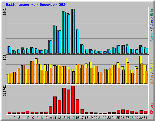 Daily usage for December 2024