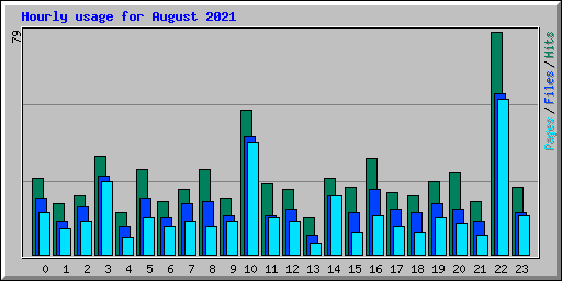Hourly usage for August 2021