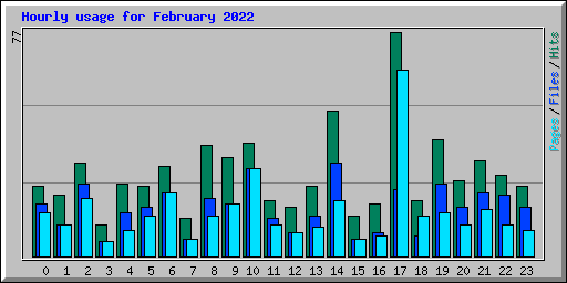 Hourly usage for February 2022