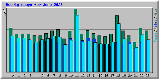 Hourly usage for June 2023