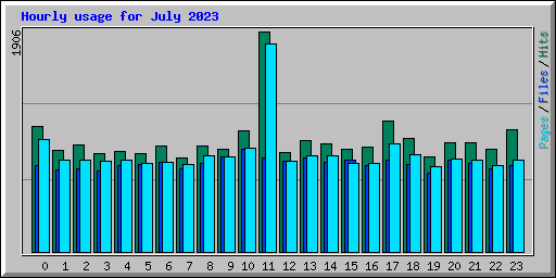 Hourly usage for July 2023