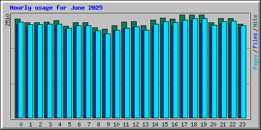Hourly usage for June 2025