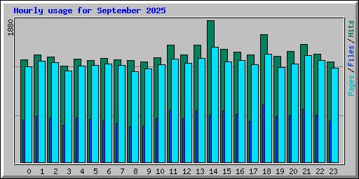 Hourly usage for September 2025